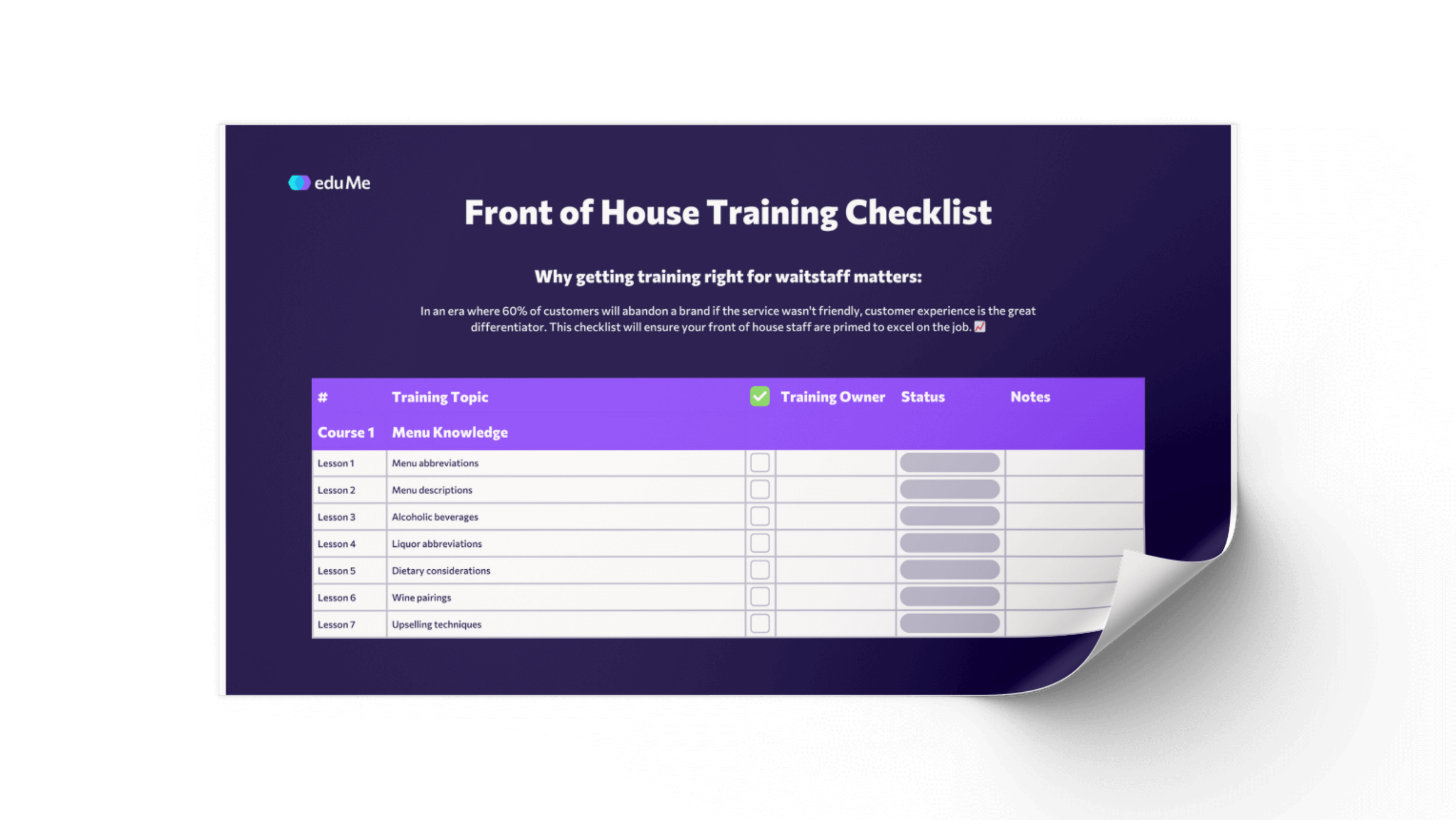 front-of-house-training-checklist-edume